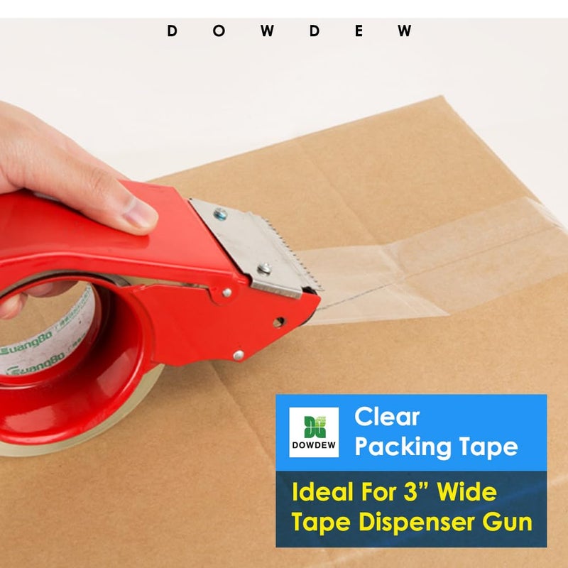 DowDew [330 Total Yards] Extra Long Lasting Clear Packing Tape [3 Pack] 110yd Heavy Duty Moving/Shipping Tape - Image 3